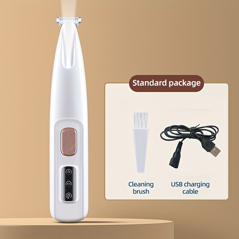 Gentle & Safe Electric Scissors for Dogs and Cats - Quiet Pet Grooming with LED Light - USB/Battery Powered, Rechargeable Lithium Battery, Dual-Mode Trimming