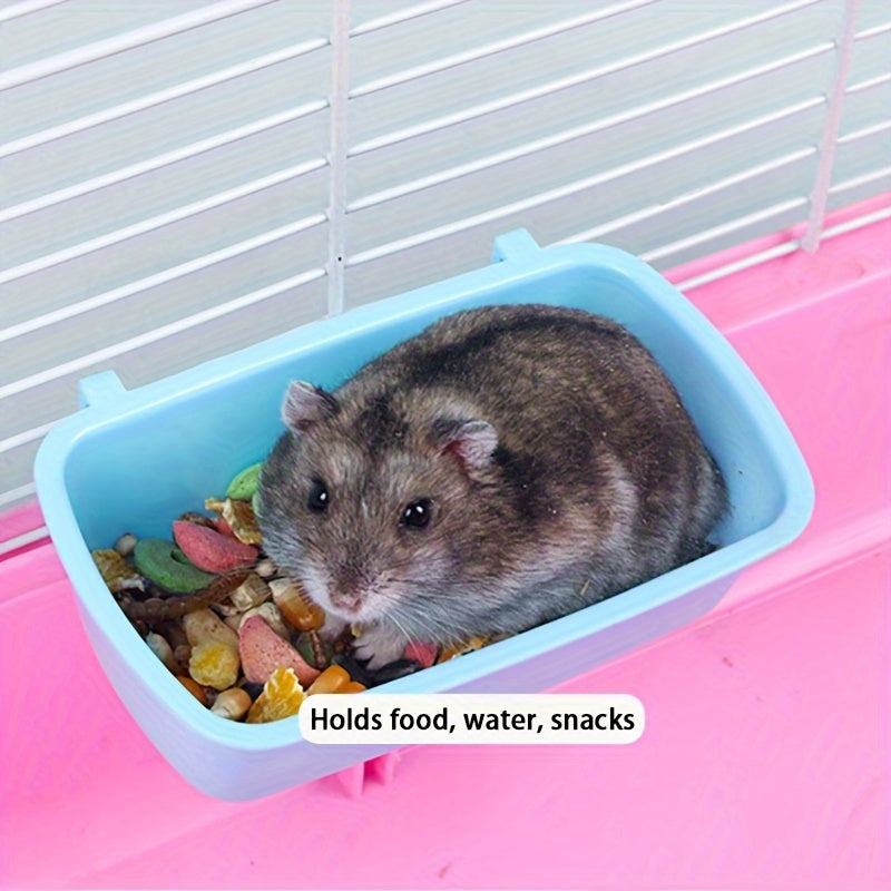 1pc Deluxe Multi-Purpose Small Animal Feeding Bowl - Durable, Easy-to-Clean, BPA-Free Plastic Pet Food Dish for Hamsters, Squirrels, Gerbils, Birds - Convenient Cage Accessory for Snacks and Meals with Non-Slip Base