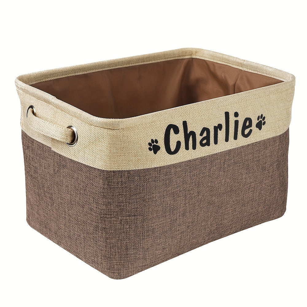 Foldable Pet Toy Storage Basket, Customizable Sturdy And Durable And Linen Storage Box, Without Battery
