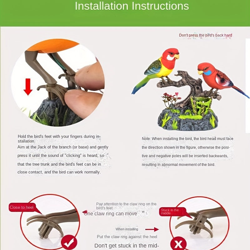 Simulation Voice-activated Bird Decoration Display Electric Induction Parrot Can Call And Move Birdcage Electronic Pet Toy