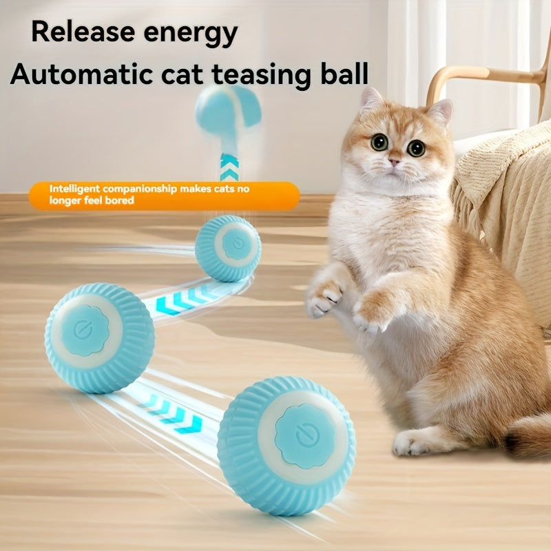 Smart Interactive Pet Toy - Rechargeable Rolling Ball for Dogs & Cats, USB, Silicone Material