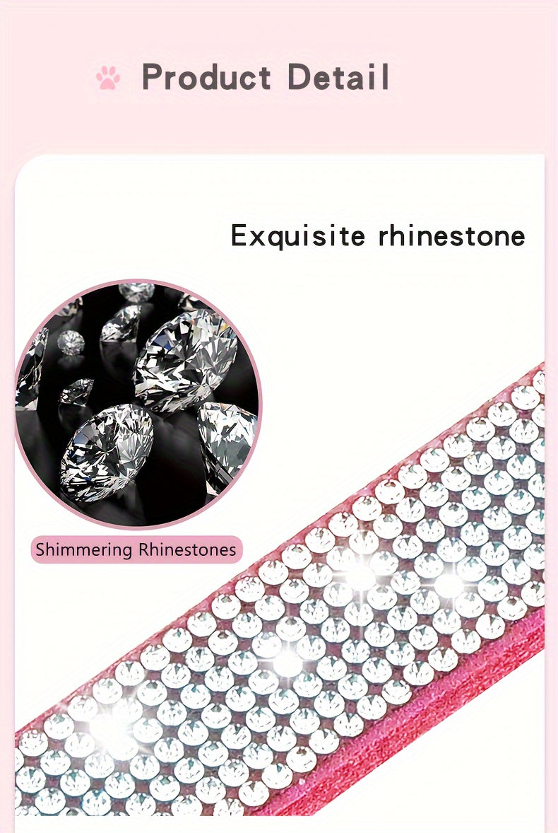 Sparkling Rhinestone Dog Collar with Leash