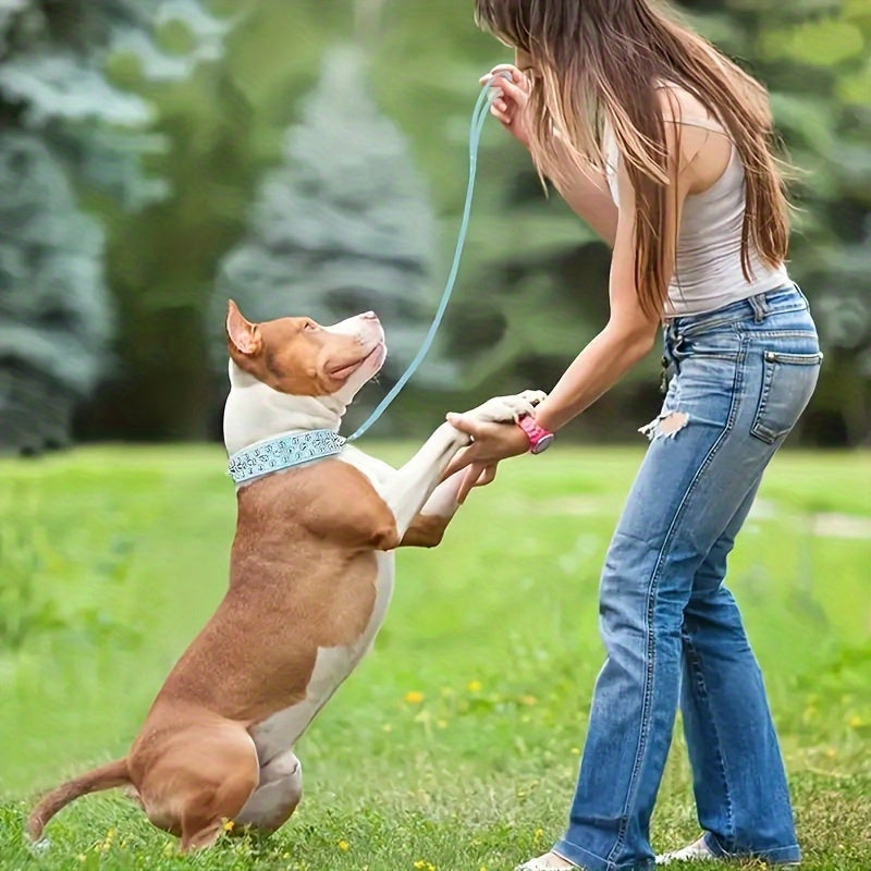 1pc Adjustable Studded Rivet Faux Leather Dog Collar - Durable, Anti-Bite, Comfortable Pet Collar with D-Ring for Dogs - Basic, Stylish, and Easy to Clean