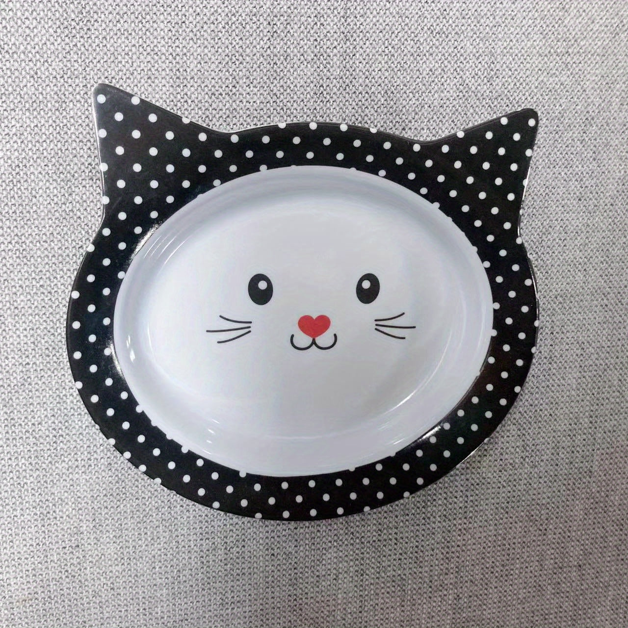 Whimsical Cat Face Shaped Pet Bowl - Feeding & Watering Supplies - Non-Slip Plastic Food and Water Dish with Stable Tableware for Easy Mealtime