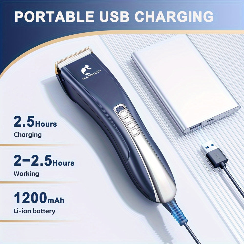 Premium Electric Pet Grooming Clippers - High-Powered & Quiet, Mini USB Charging for Dogs & Cats - Safe, Gentle, Cordless Trimmer - Professional Results at Home