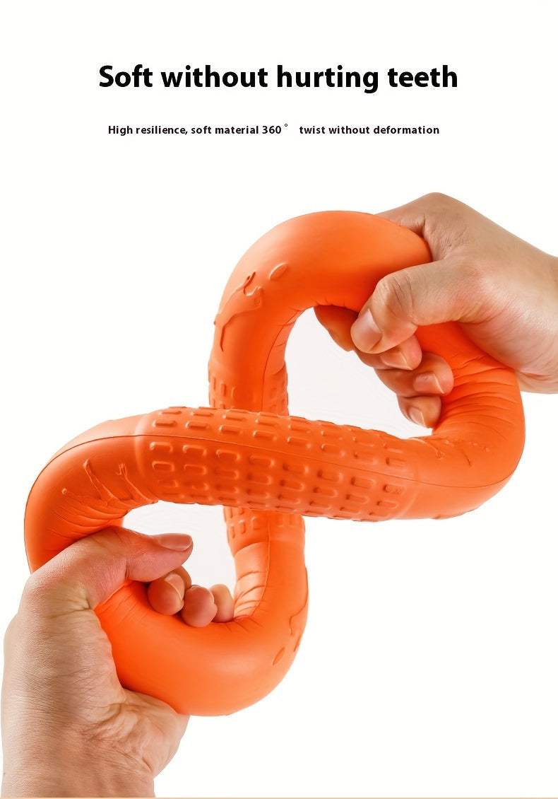 Durable Silicone All-Breed Dog Training Ring - Floats on Water, Interactive, Animal Print Pet Toy