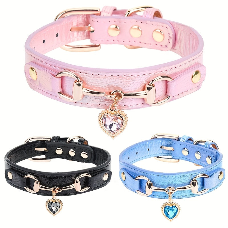 CP567 Love Heart Diamond Pet Collar