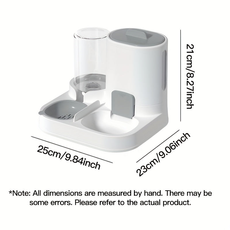 New 1pc Cat Two-in-One Automatic Feeder and Waterer, Pet Bowl Dog Basin Universal Pet Supplies