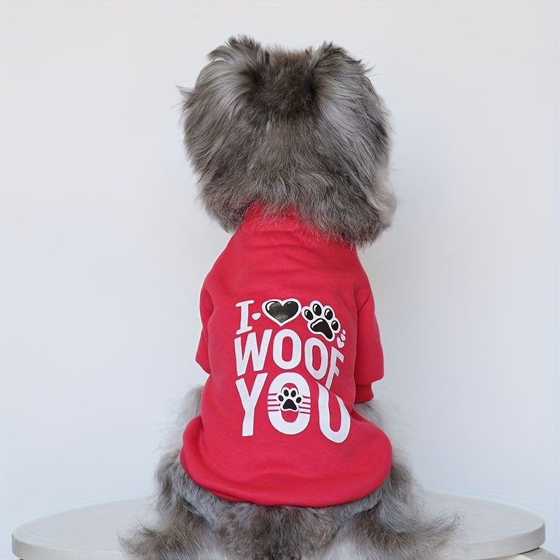 1pc Cozy Fleece Dog Sweatshirt - Patriotic & Fun Prints, Machine Washable, All-Season Pullover Pet Apparel for Small, Mini & Toy Breeds, Woven Polyester, Christmas Holiday Outfit for Yorkie, Maltese, Bichon, Pomeranian, Chihu