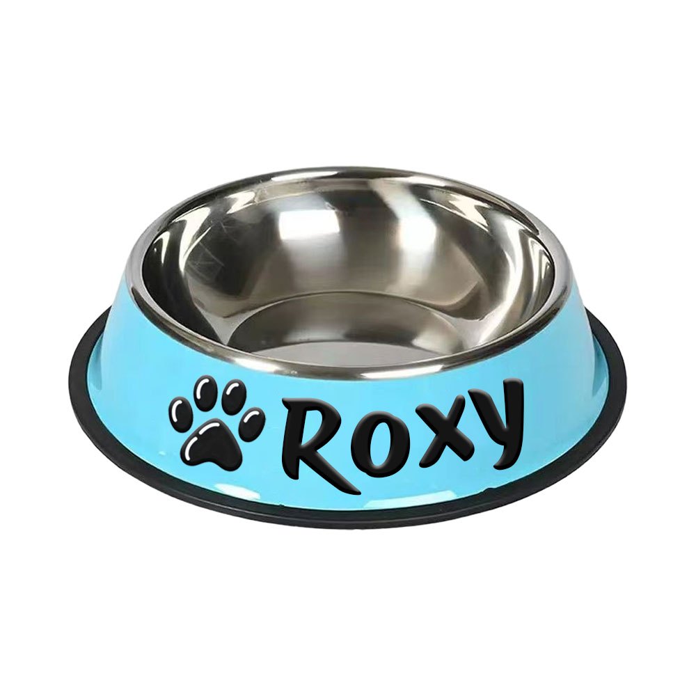 1pc Personalized Stainless Steel Dog Bowls - Non-Slip Custom Pet Feeding Dishes - For Dogs - Ideal for New Year Gifts