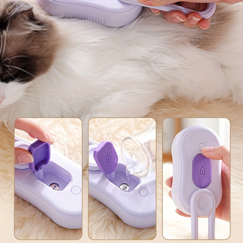 No-rinse cleaning brush for pets, steam fluff removal massage comb, pet bath brush, pet automatic hair removal spray and anti-static massage comb for dog and cat grooming