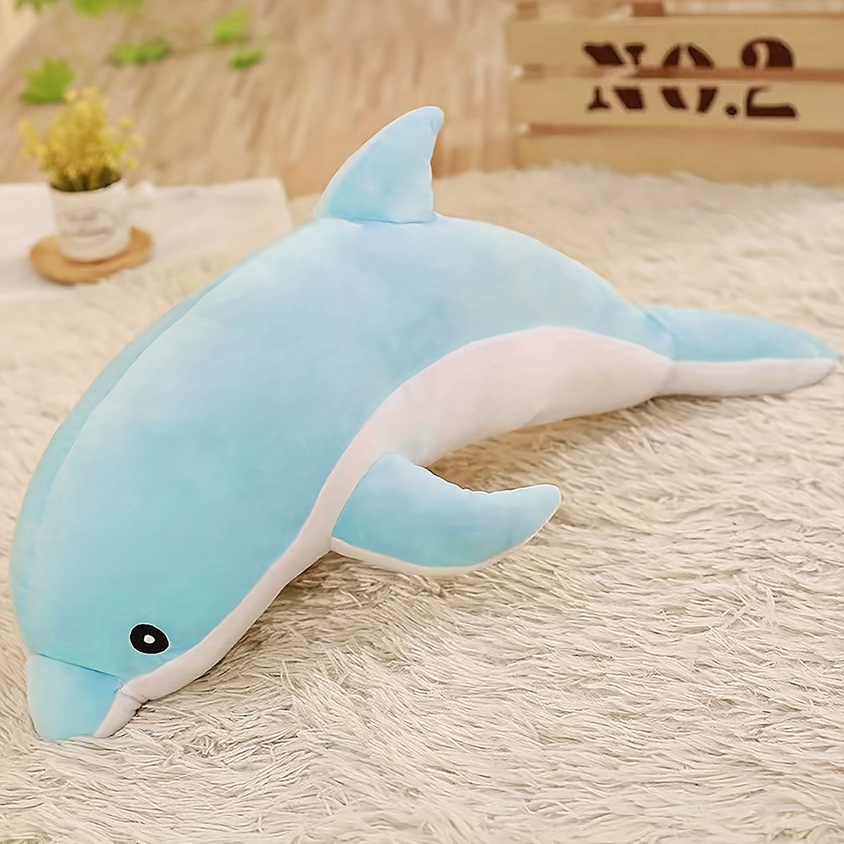 1pc Couple'S Dolphin Plush Toy - Soft and Durable Fabric Pet Toy for Interactive Play, Medium Breed Recommendation, Uncharged, No Battery Required