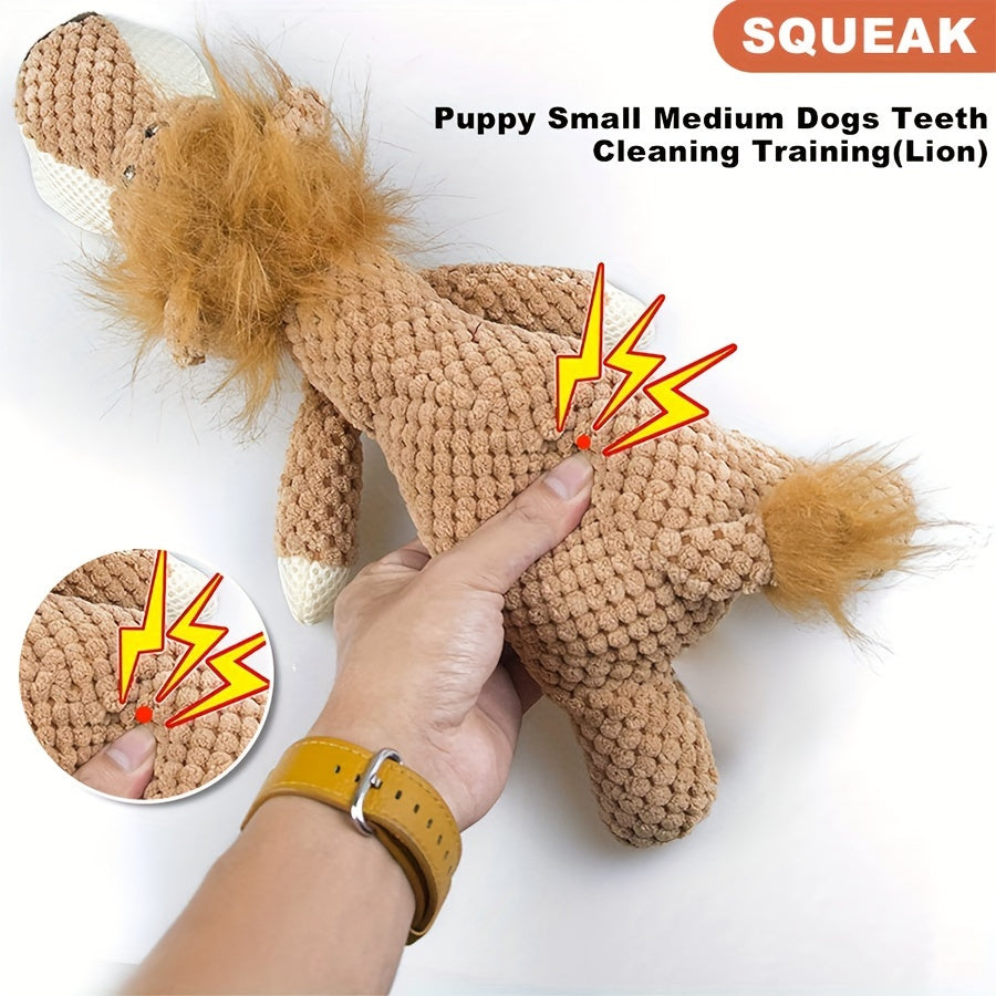 1/3pcs, Large Dog Toy, Bite-Resistant and Sound-Producing Plush Toy, Lion, Wolf, Elephant Cartoon Pet Toy, Dog Companion to Relieve Boredom, Teeth Grinding and Cleaning, Squeaky Dog Chew Toy, Suitable for All Sizes of Dogs