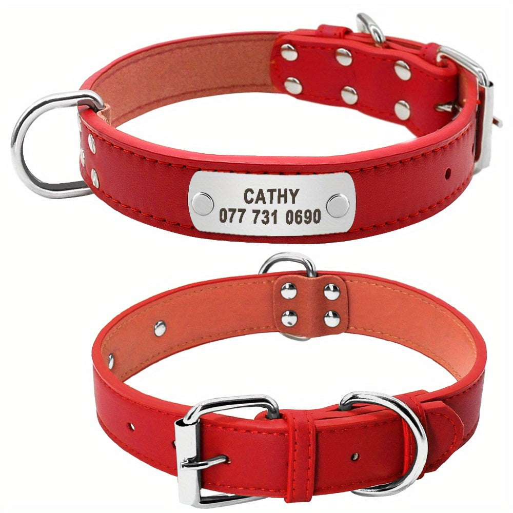 Custom Engraved Dog Collar with Personalized ID Tag