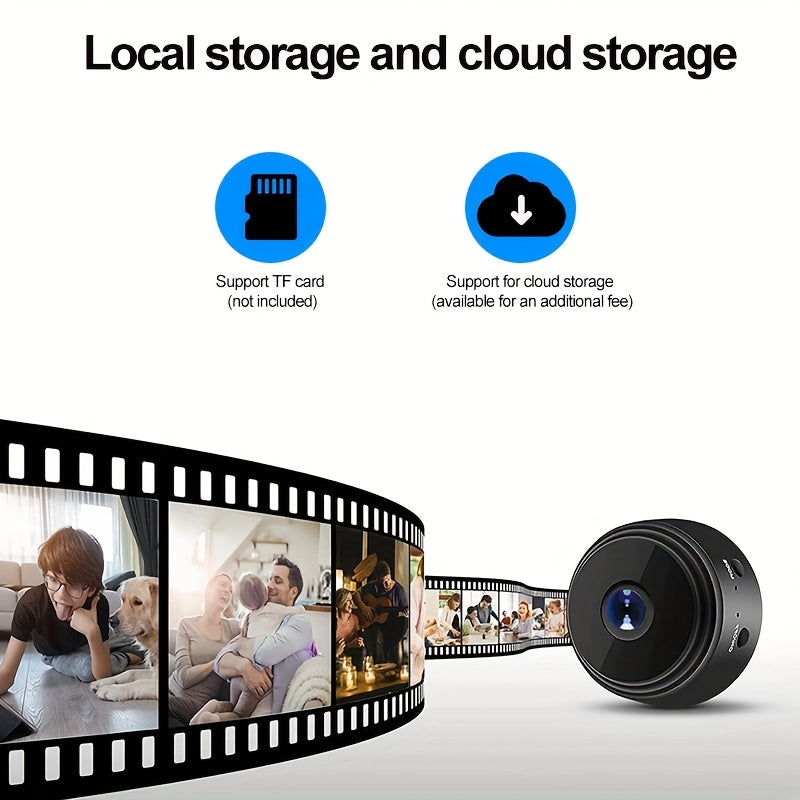 Mini Wireless Camera, 480P HD, USB Rechargeable with Built-in Lithium Polymer Battery, Magnetic Back Cover, Non-Waterproof, for Home, Pet, Car Surveillance, Supports AP Mode & Remote Monitoring
