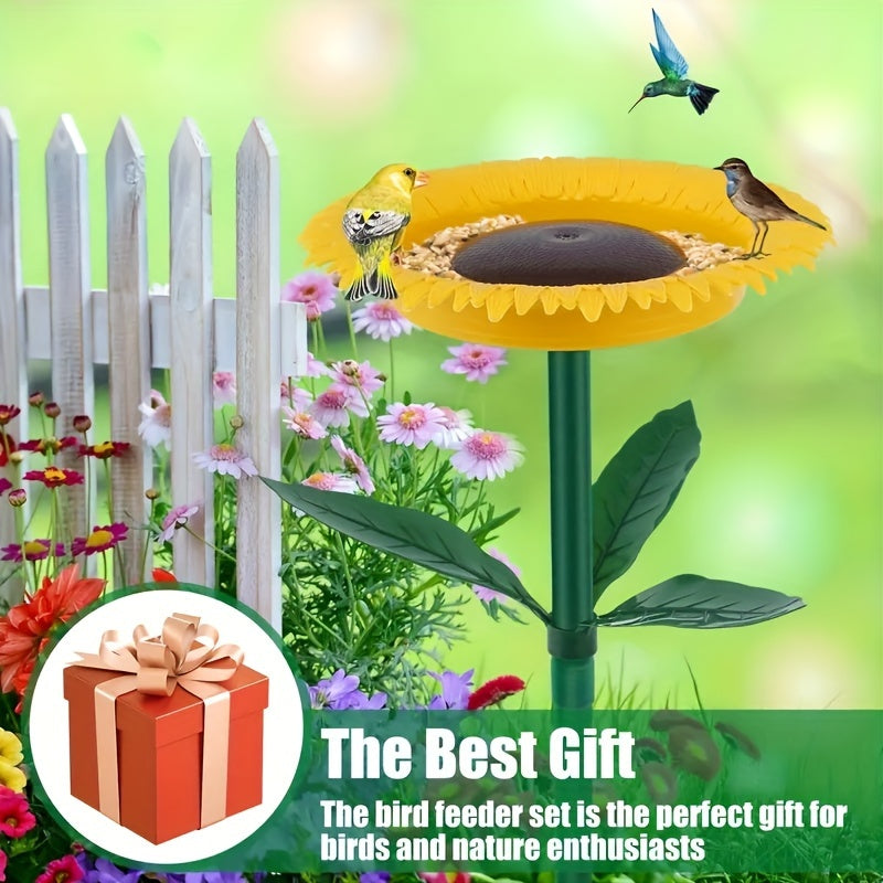 Sunflower Bird Feeder for Outdoor Garden - Durable PP Material, Perfect for Festive Yard Decor & Attracting Birds