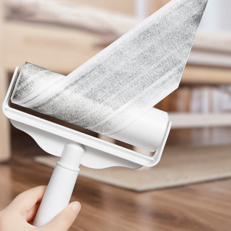 Long Bar Handle Sticky Hair Maker - 9.45inch/7.48inch Diagonal Tear Design Pet Hair Removal Roller for Sofa Carpet Dust Cleaning with Sticky Tearable Paper Brush