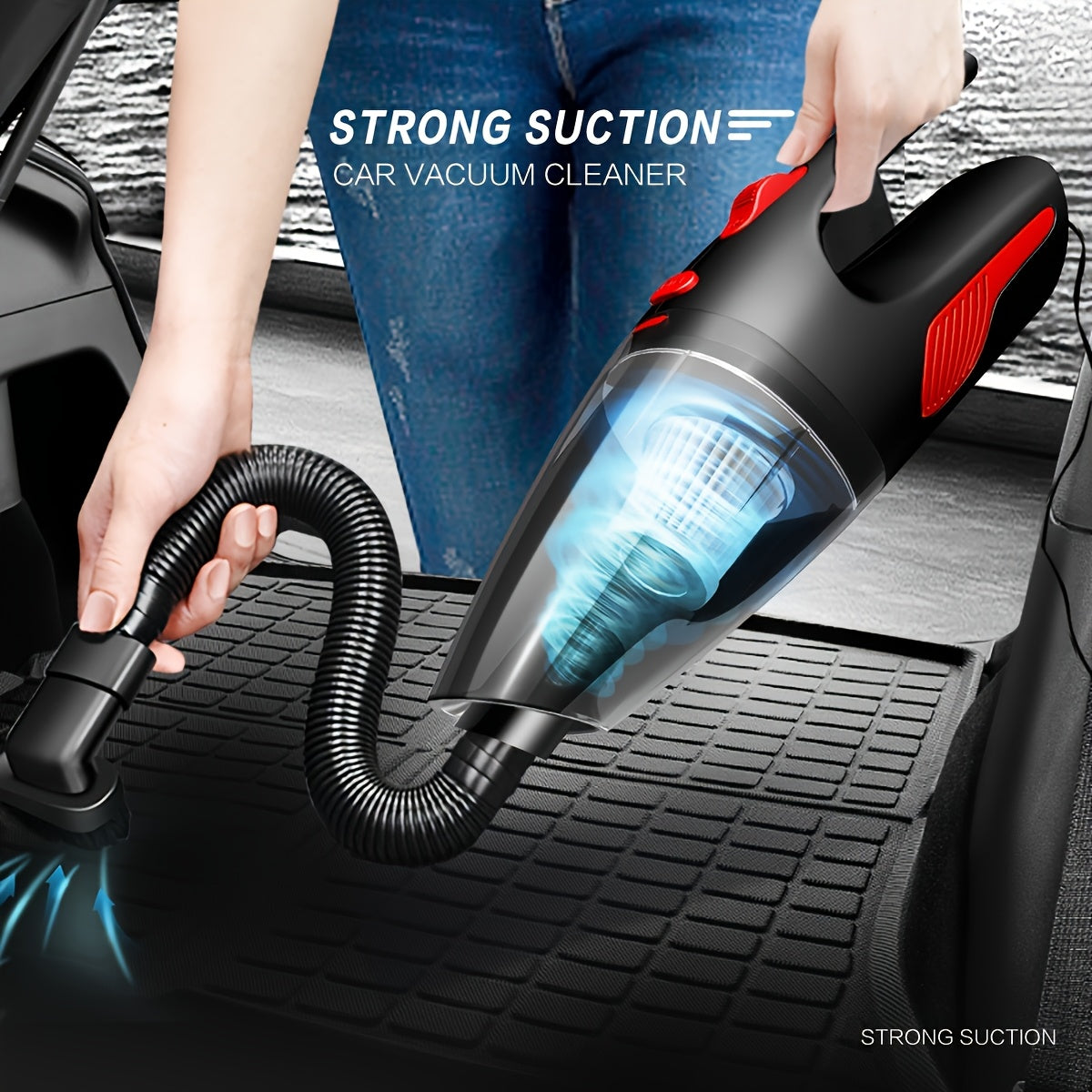 Mini Handheld High-Power Car Vacuum Cleaner, Car Dust Removal And Cleaning Products, Easy-To-Clean Pet, Handheld Vacuum Cleaner, Car Vacuum Cleaner, Without Battery