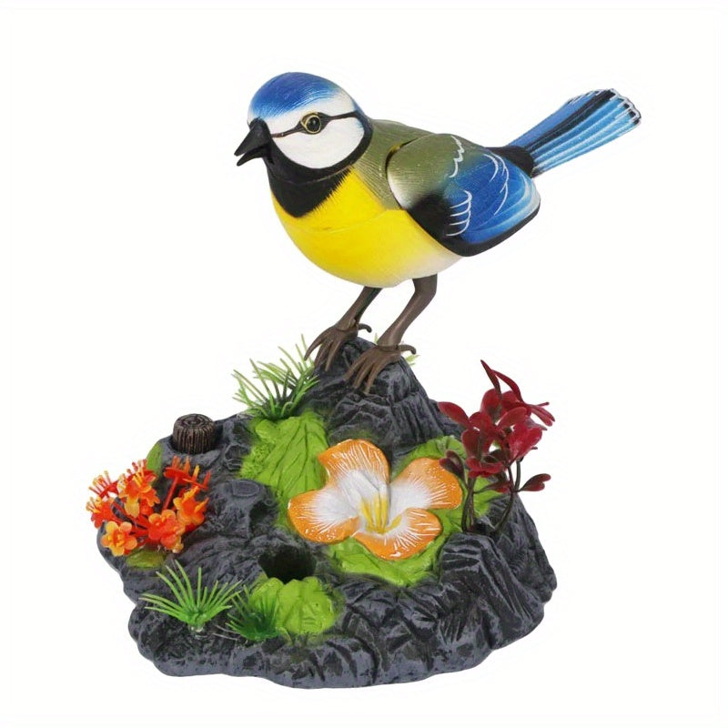 Simulation Voice-activated Bird Decoration Display Electric Induction Parrot Can Call And Move Birdcage Electronic Pet Toy