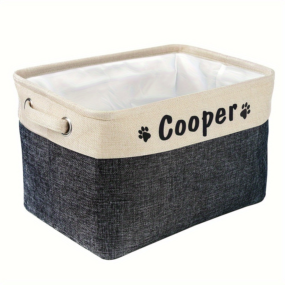 Foldable Pet Toy Storage Basket, Customizable Sturdy And Durable And Linen Storage Box, Without Battery