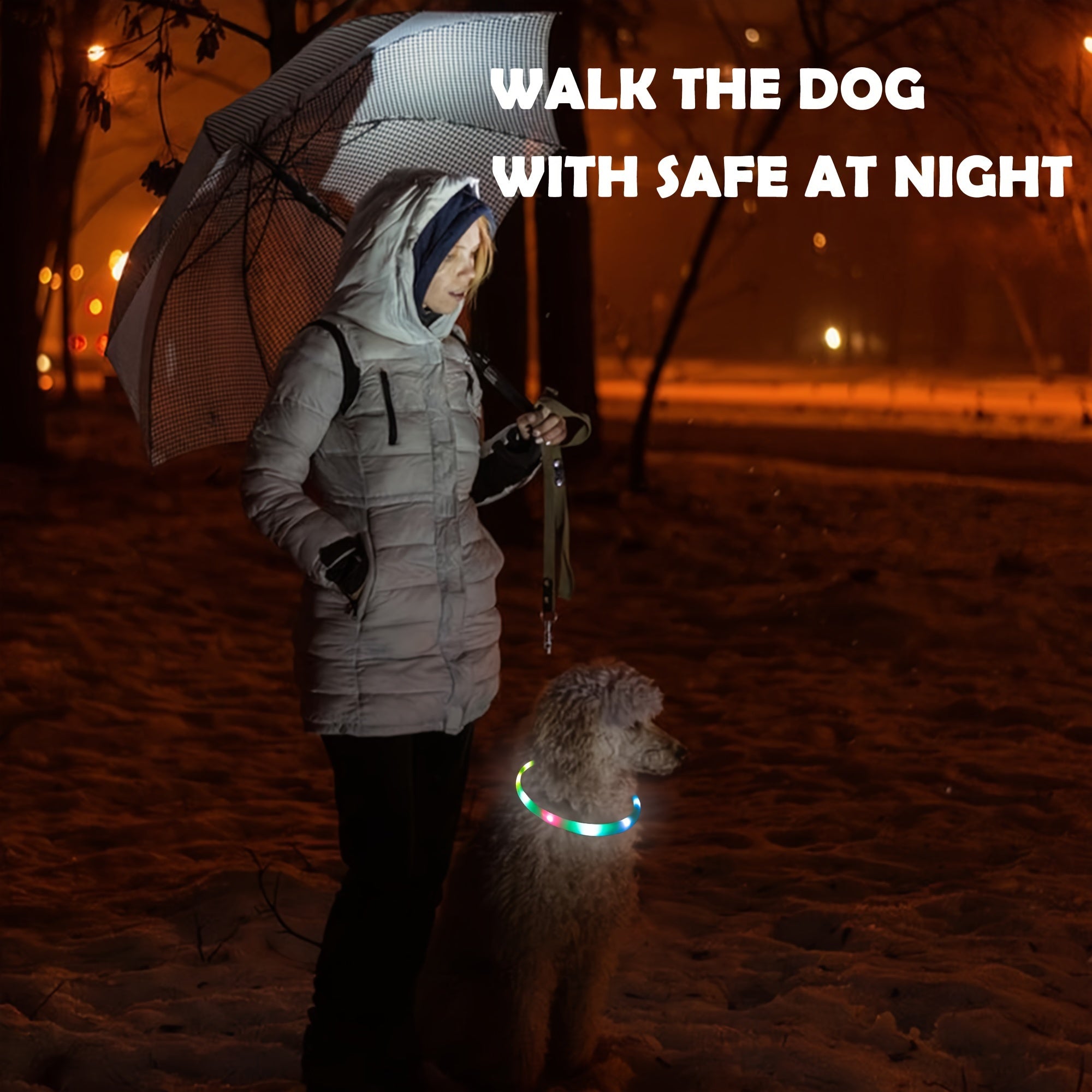 Adjustable RGB LED Glowing Pet Collar - USB Rechargeable, Multi-Mode Light-Up Necklace for Dogs & Cats, Ideal for Night Walking, Music Festivals & Concerts, Event Pet Collar|Vibrant LED Collar|USB Rechargeable Collar