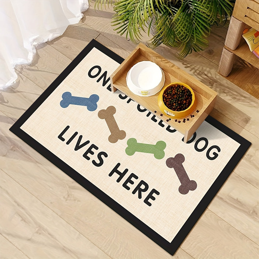 Absorbent Non-Slip Dog Feeding Mat, Quick Dry Polyester & Rubber Pet Bowl Mat, Waterproof Dog Food Mat for Cats and Dogs, Durable Pet Feeding Pad for Food and Water Bowls
