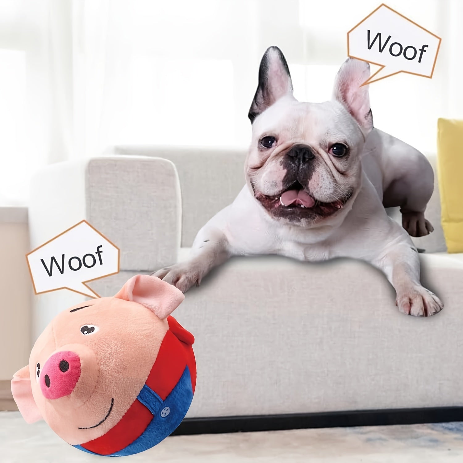 Small USB Interactive Washable Cartoon Pig Plush Sound Electronic Active Moving Pet Toy, Interactive Dog Toy Pet Bouncing Balls
