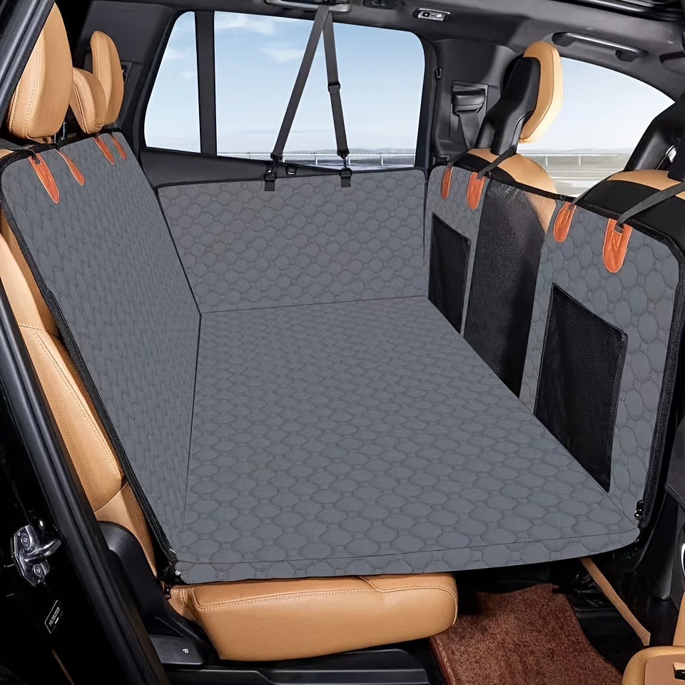 1pc Durable Waterproof Polyester Oversized Car Seat Cover, Portable Folding Pet Bed, Dog Hammock Backseat Extender, Fits Most Cars, SUVs & Trucks, Pet Travel Accessories