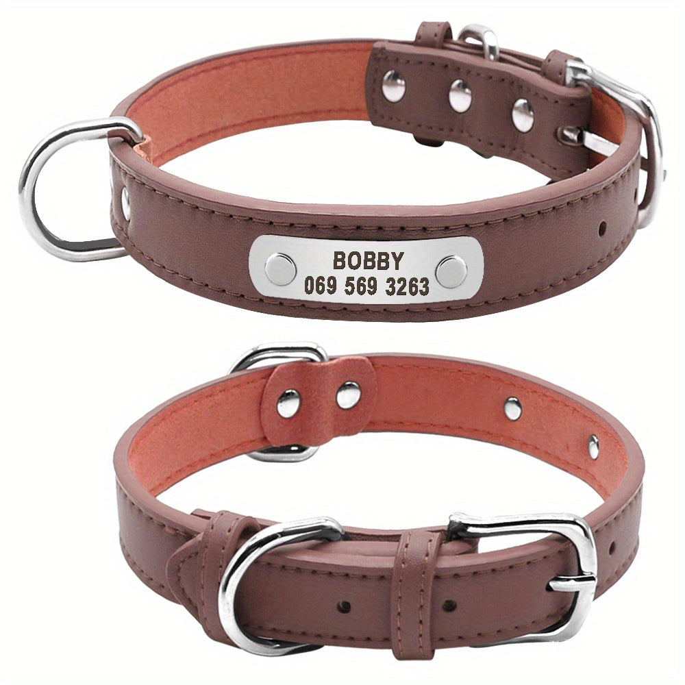 Custom Engraved Dog Collar with Personalized ID Tag