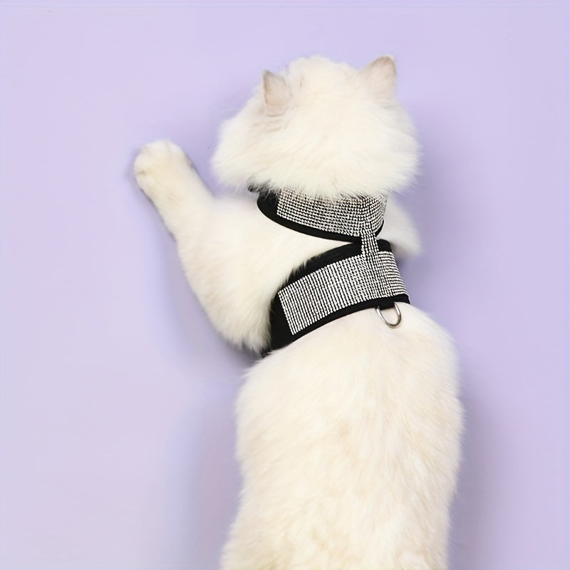 No Pull Pet Harness For Dogs, Bling Rhinestone Soft Dog Harness, Escape Proof Dog Vest Harness For Outdoor Walking Jogging