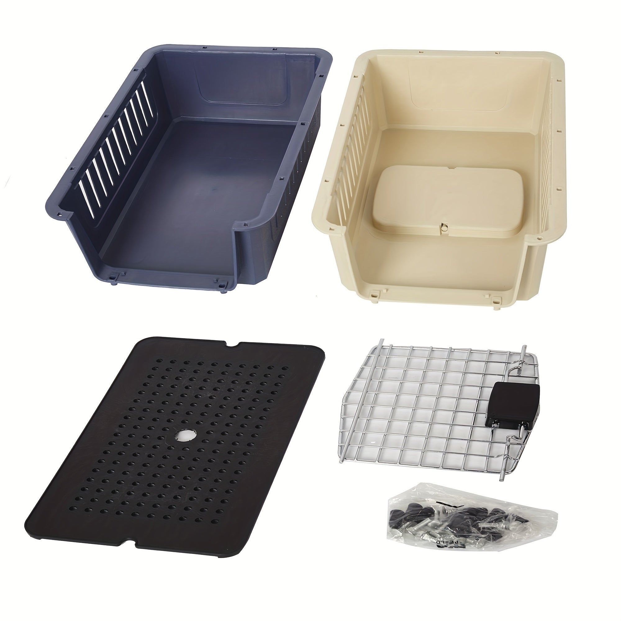 No. 4 Pet Harness Cat Harness Dog Kennel Airline Approved Kitty Travel Cage Plastic Lightweight and Safe, Suitable for Puppies, Rabbits, Cats, 2 Colors