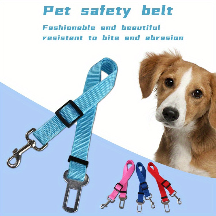 Retractable Dog Seat Belt for Safe Car Travel - Adjustable, Comfortable Harness and Leash - Ideal for Securing Pets on the Move