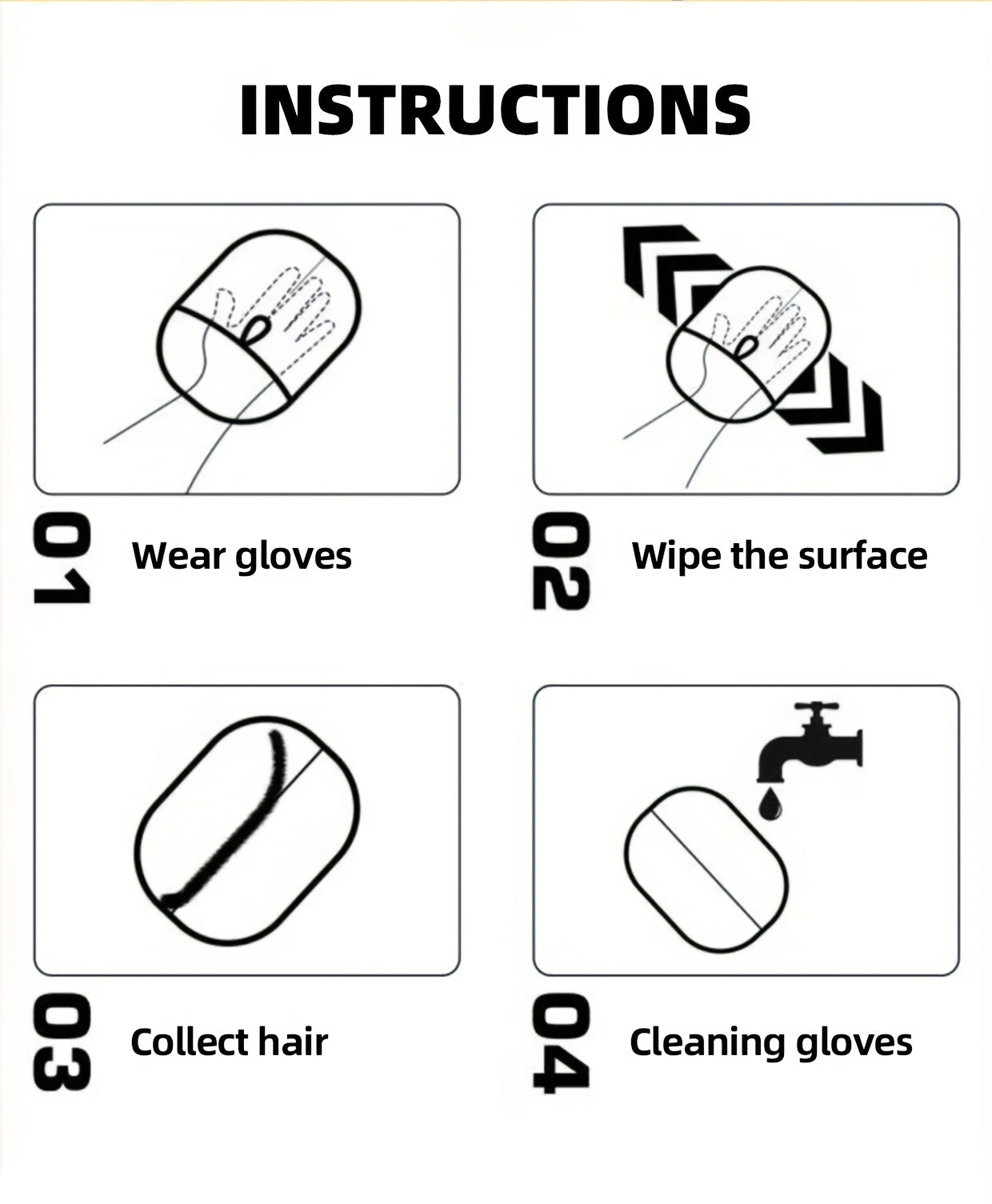 Pet Static Hair Removal Gloves - Black Polypropylene Cat Grooming Gloves, Effectively Remove Hair and Dander for Cats and Dogs, Pet Grooming Essentials | Fashion Pet Accessories | Durable Pet Grooming Gloves