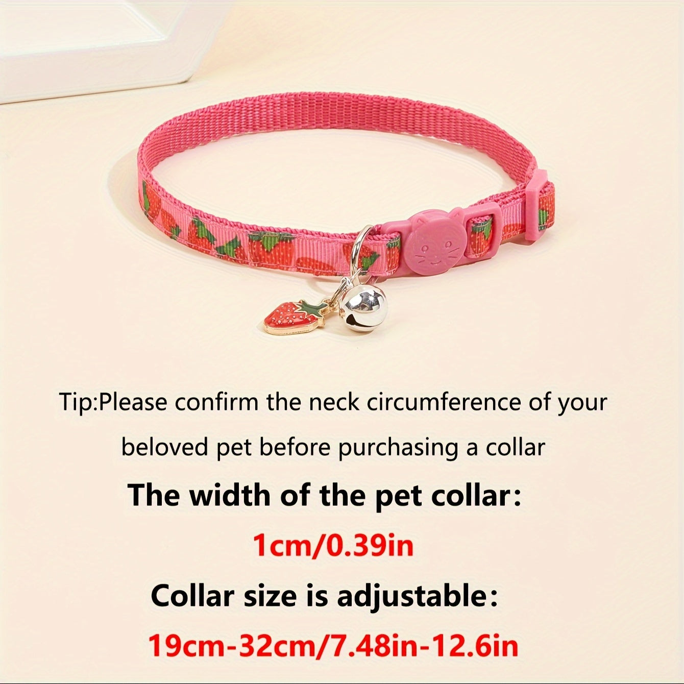 Breakaway Cat Collar With Bell, Colorful Fruit Pattern Adjustable Length Pet Collar For Cat Kitten Dog Puppy