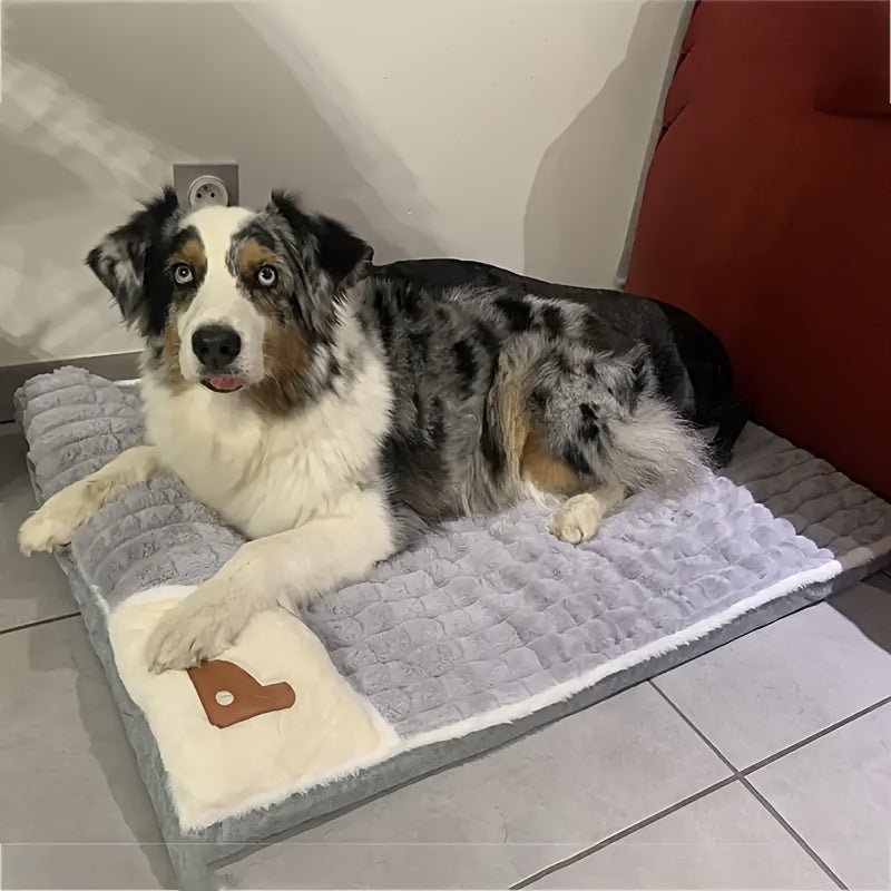 Orthopedic Foam Dog Bed for Medium and Large Cats and Dogs to Keep Warm in Winter, XL Striped Plaid L Dog Bed with Cushion, Washable Dog Bed Sofa Pet Bed with Non-Slip Bottom Dog Cushion Comfortable Dog Bed Soft Plush with Ne