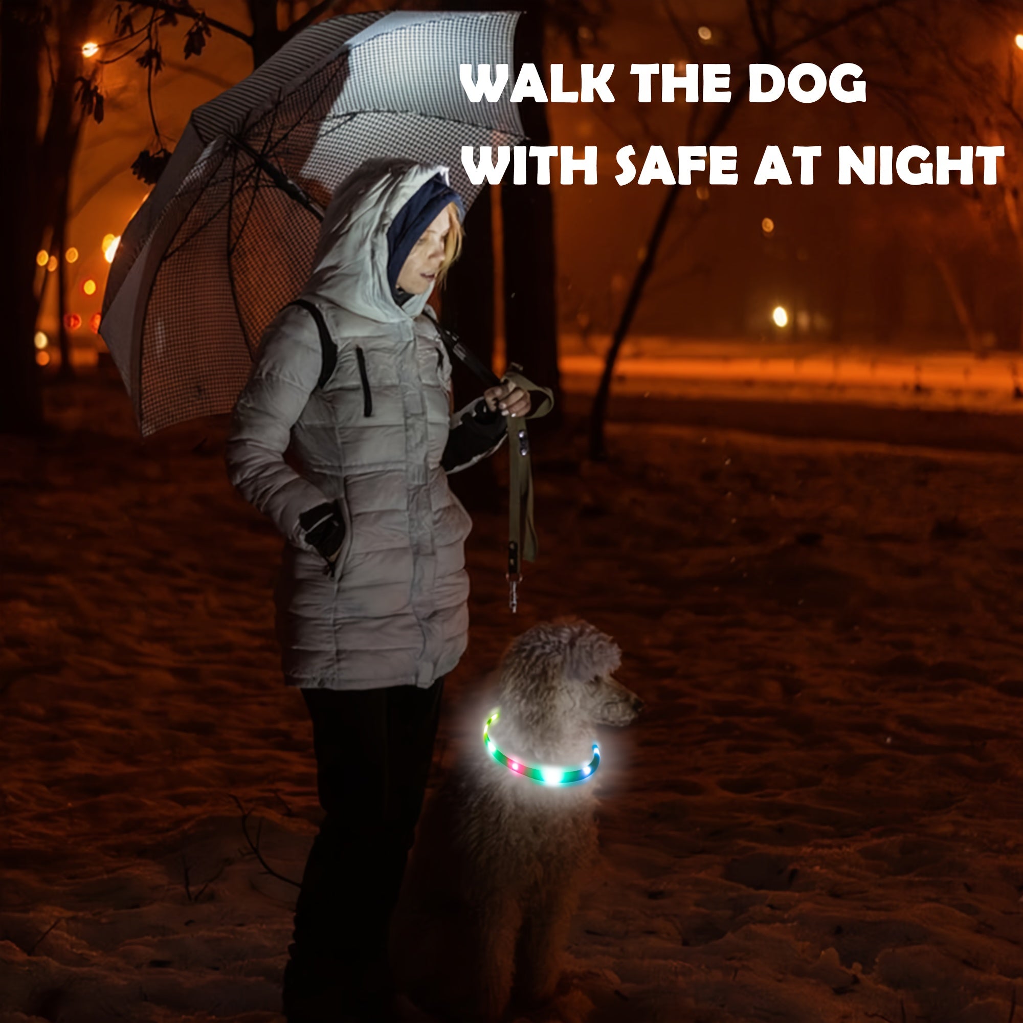 Adjustable RGB LED Glowing Pet Collar - USB Rechargeable, Multi-Mode Light-Up Necklace for Dogs & Cats, Ideal for Night Walking, Music Festivals & Concerts, Event Pet Collar|Vibrant LED Collar|USB Rechargeable Collar