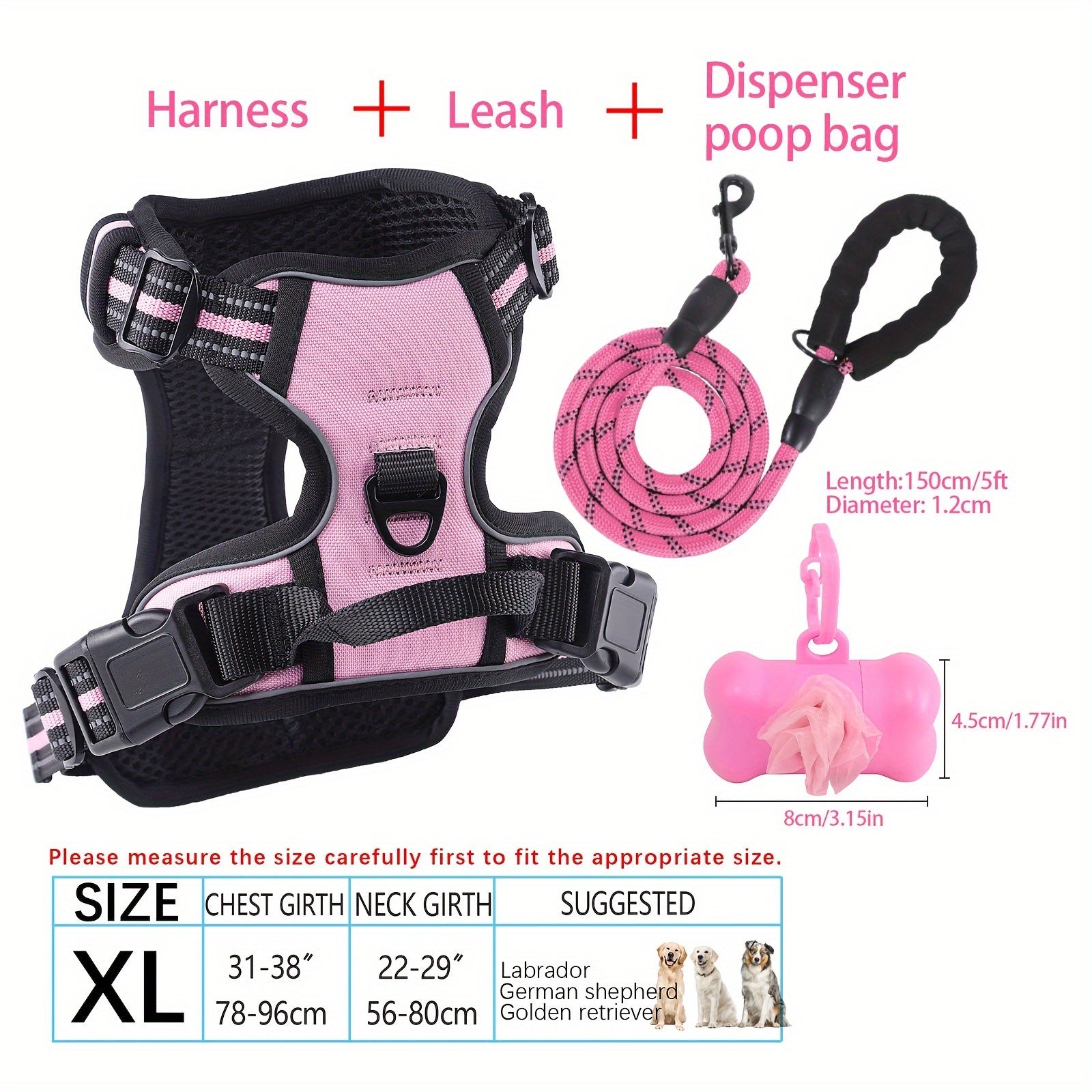 dog harness and leash set