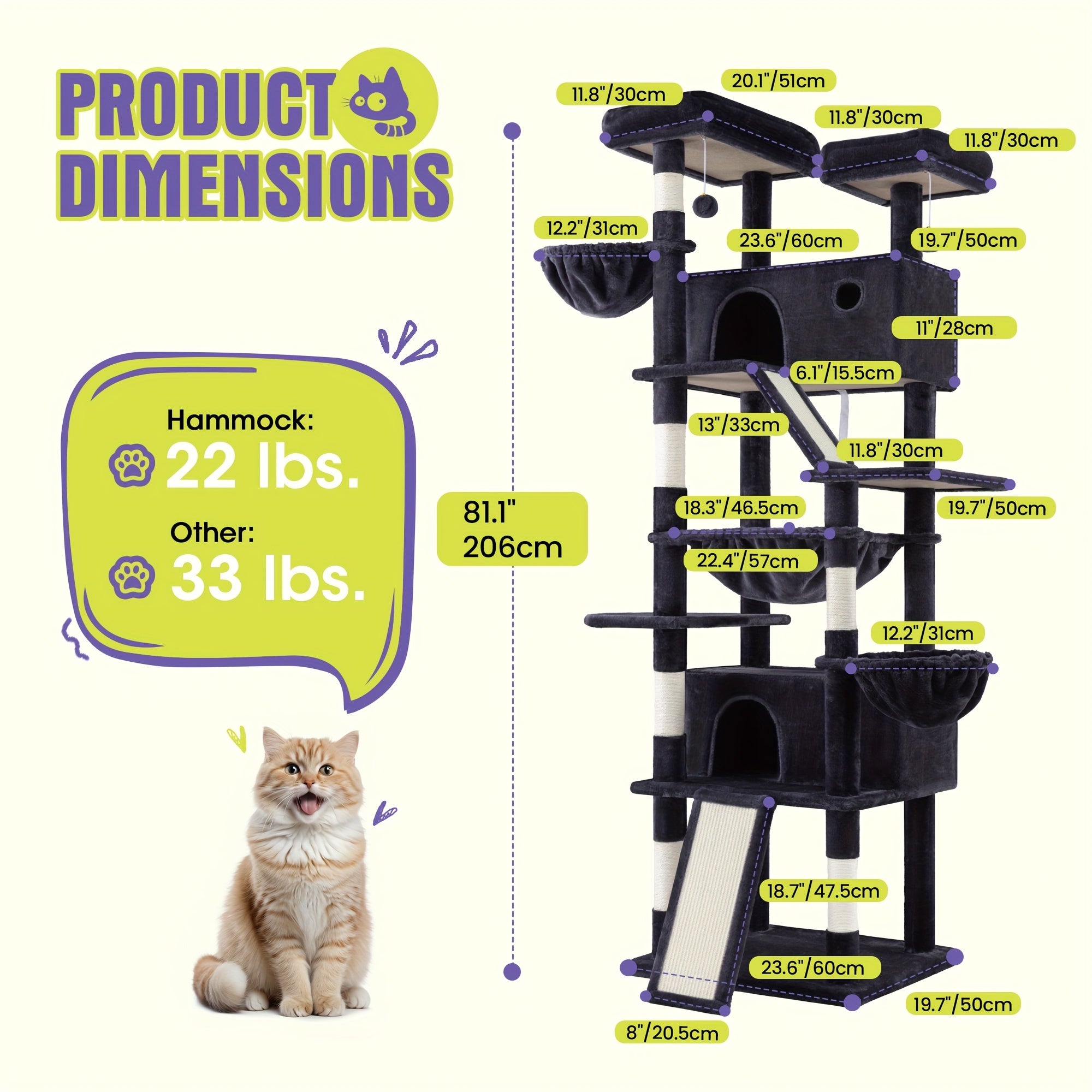 Multi-Level Cat Tree Tower for Indoor Cats