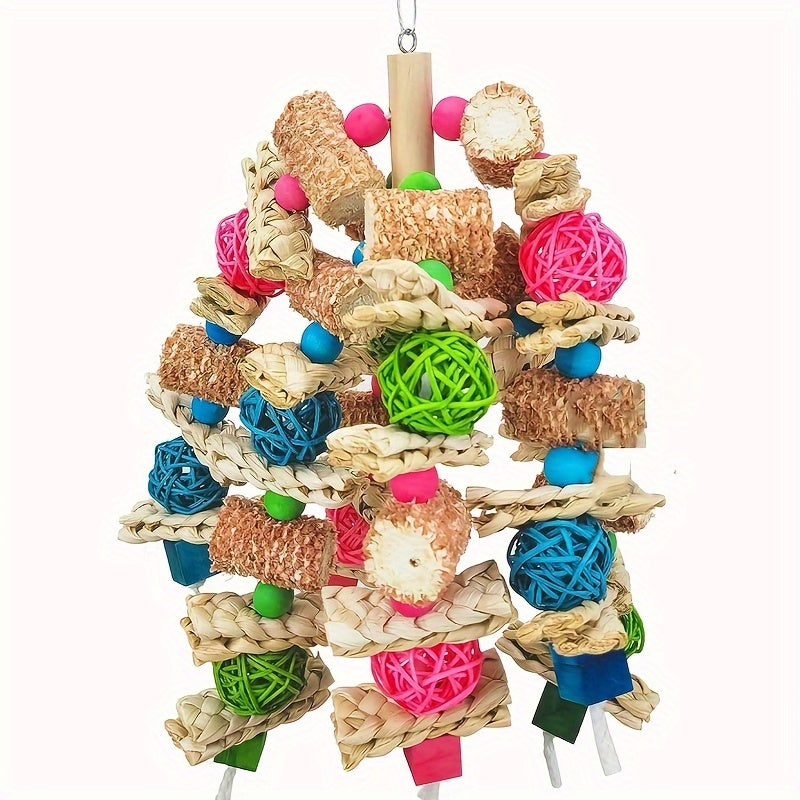 1pc Natural Corn Cob Delight - Stimulating Bird Chew Toy for Small and Medium-Sized Parrots, Cage Toys for Healthy Beak Exercise, Fun and Interactive Playtime, Durable and Long-Lasting