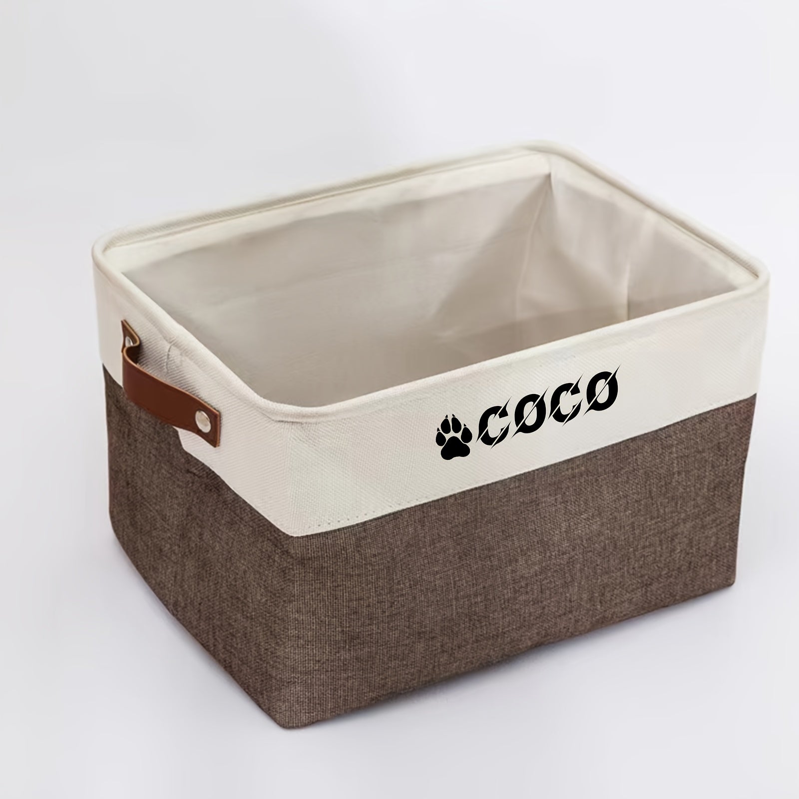 Large Pet Toy Storage Box Organizer with Customizable Name - Open Lid Design, Spacious Interior for Dogs - Durable Fabric Construction - Ideal Gift for Pet Owners - Modern Home Decor - Easy-Clean Lightweight Organizer, Pet Bo