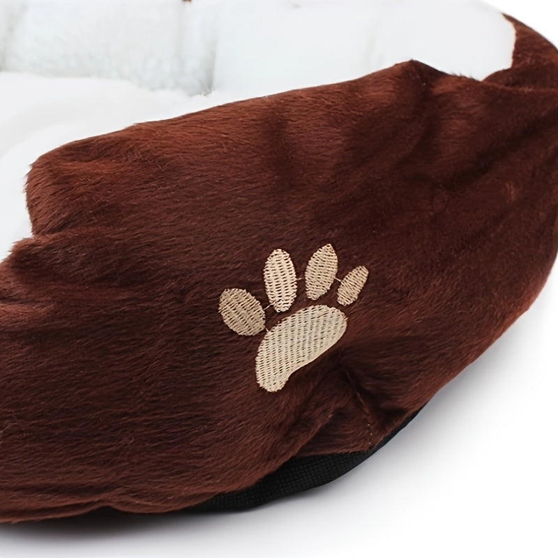 Plush Pet Bed for Cats and Dogs - Soft & Comfortable PP Cotton Filled Pet Nest, Non-Deformable and Warm, Suitable for Small to Medium Breeds, Available in Multiple Colors