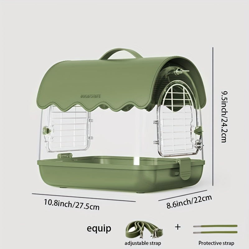 1pc Acrylic Bird Cage With Bird Bag, Parrot Outdoor Ornamental Bird Cage, Can Be Carried Outdoors, Bird Supplies