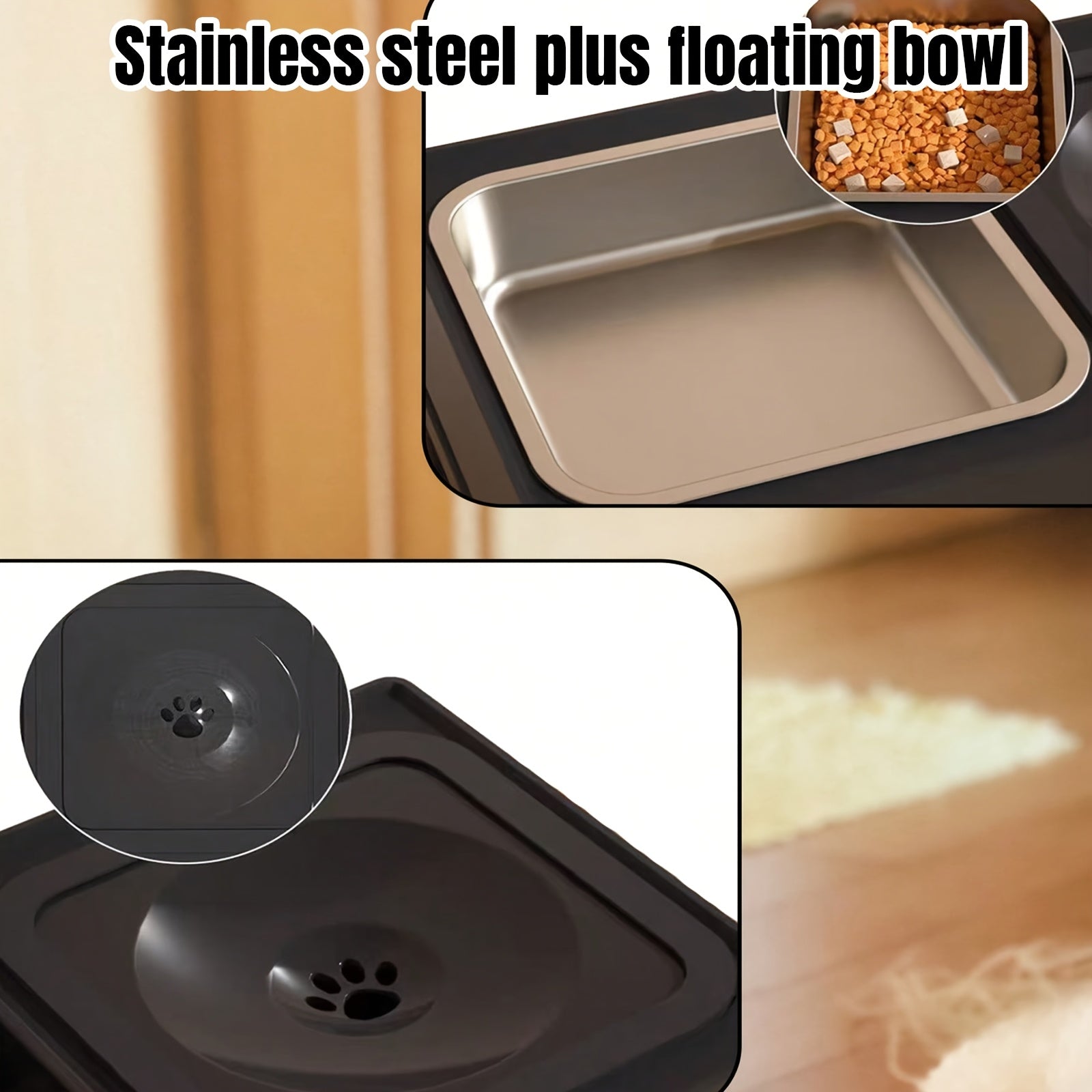 1pc Customizable 2-in-1 Adjustable Raised Dog Bowls with No Spill Design - Stainless Steel & Plastic, Ideal for Small, Medium, Large Dogs & Cats, Elevated Pet Feeding Station, Pet Feeding Station | Customizable Pet Accessorie