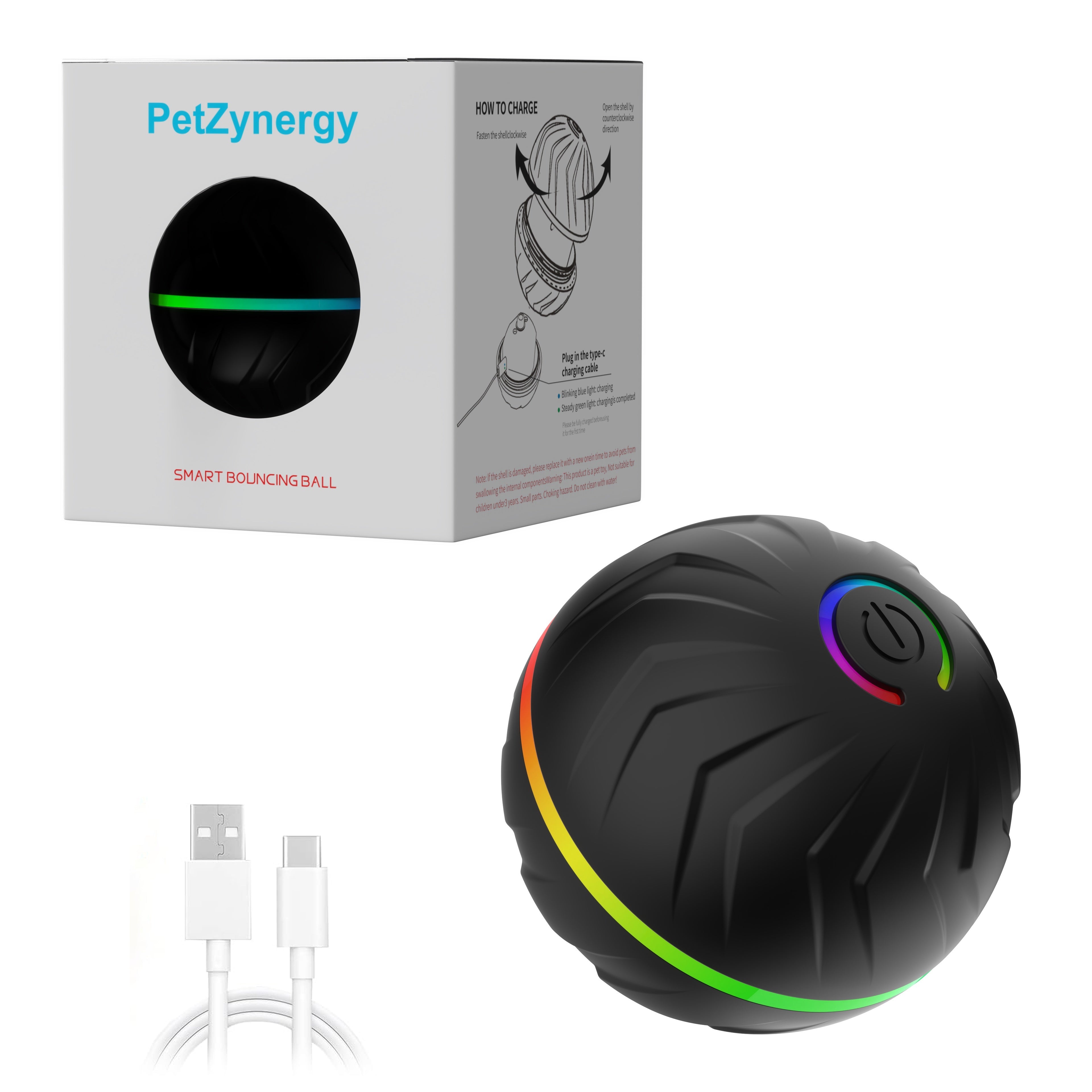 Interactive Dog Toy Ball - Large, Smart Bouncing Ball for Pets | Intelligent Jumping, Rolling, Durable, USB Rechargeable
