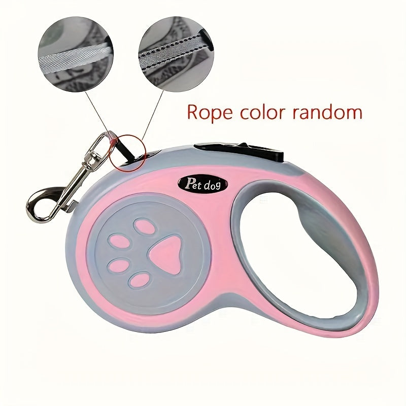 Durable Nylon Retractable Dog Leash With One-Button Control, Great For Outdoor Walks & Travel With Small And Medium Pets