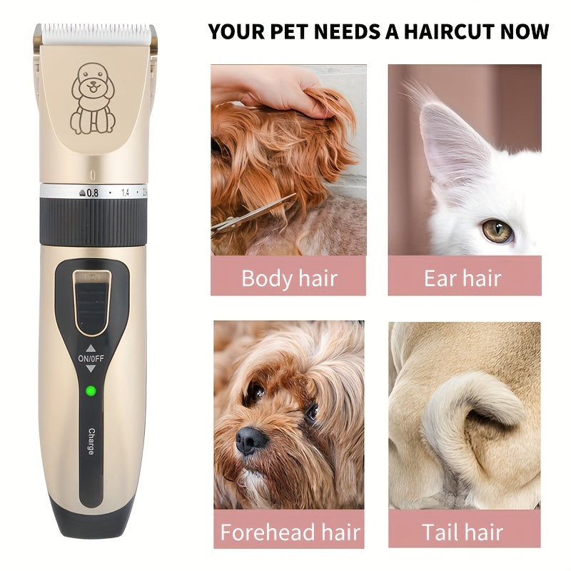 Electric Pet Grooming Scissor, Dog Grooming Scissors Electric Silent Hair Scissors Set, Dog Trimmer Dog Grooming Kit Rechargeable Cordless Pet Hair Thick Coat Dog Shaver