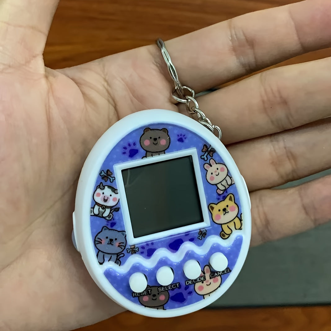 Holiday Gift Children's Electronic Pet Feeding Elf Virtual Pet Raising Mini Handheld Game Console Keychain Toy Raising Game Console