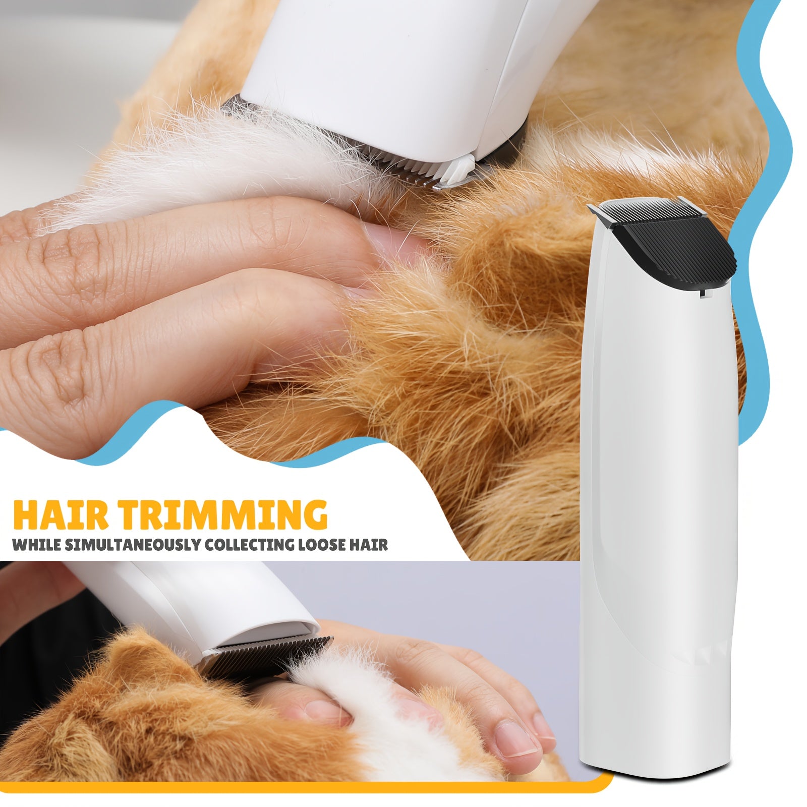 Dog Grooming Kit & Vacuum & Blow Dryer, Pet Grooming Vacuum with 6 Grooming Tools & Trimmer & Guide Combs, for Dog Cat And Other Animals