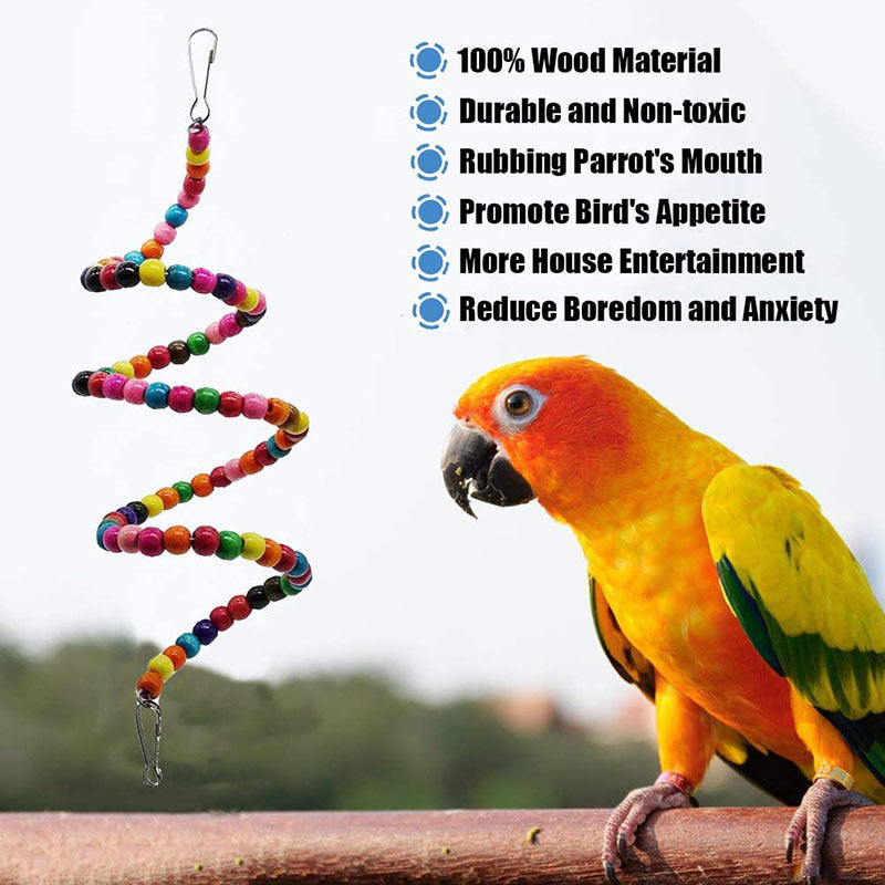 15pcs Parakeet Bird Toys - Stimulate Your Parrot's Mind with Fun Interactive Toys!