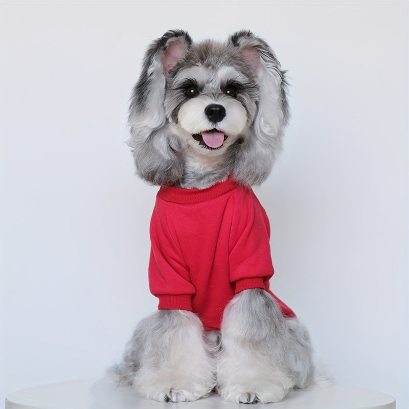 1pc Cozy Fleece Dog Sweatshirt - Patriotic & Fun Prints, Machine Washable, All-Season Pullover Pet Apparel for Small, Mini & Toy Breeds, Woven Polyester, Christmas Holiday Outfit for Yorkie, Maltese, Bichon, Pomeranian, Chihu